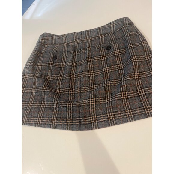 Gap Womens Plaid Mini Skirt With Button Details Size 8 Gray & Beige Wool Blend S - Picture 6 of 9